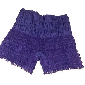 Vtg 70s Sam's ruffled bloomers shorts nylon lace purple deadstock halloween XL